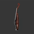 Elegant Red Wooden Violin With Bow On Dark Shiny Background And Reflection
