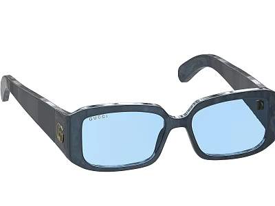 VOGUE Square Frame Sunglasses Featuring Blue Lenses And Stylish Design For Fashionable Look 3d model