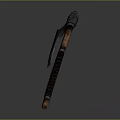 Handcrafted Axe With Sharp Metal Blade And Wooden Leather Wrapped Handle