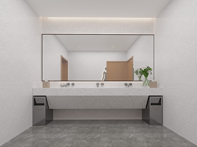 Modern Toilet Hospital Toilet Front Room 3d model