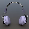 Modern Over Ear Headphones With Purple Black Design Silver Headband And Soft Ear Cups