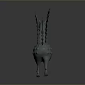 Gray Mythical Horse Sculpture With Spiked Wings And Textured Body