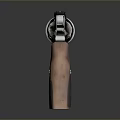 Vintage Metallic Revolver With Silver Body And Brown Wooden Grip Design