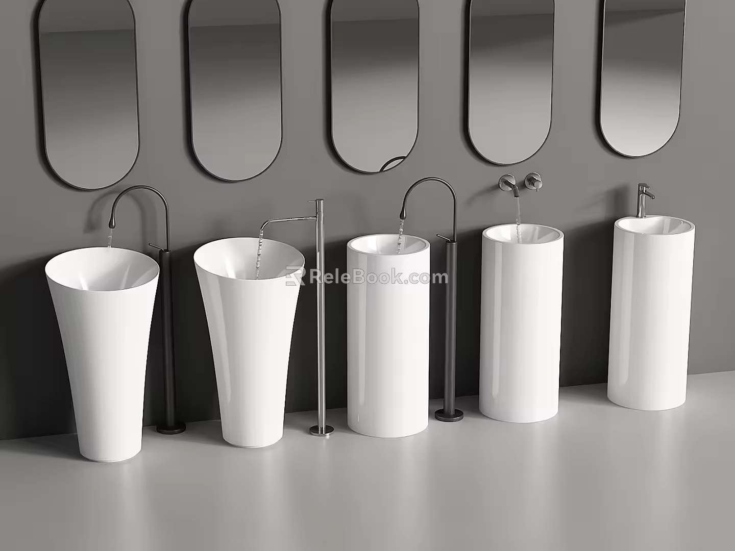 Modern Column Basin Wash Basin Floor Basin Faucet Wash Basin Vertical Basin Wash Basin 3d model