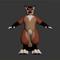 3D Rendered Anthropomorphic Fox Character With Orange And White Fur Standing Arms Outstretched