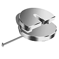 Silver Metal Decorative Ornament Set With Modern Minimalist Circular Base And U Shaped Top
