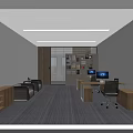 Modern Public Office Space With Workstations Sofa Computers And Storage Cabinets