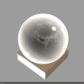 Modern Moon Surface Sphere Floor Lamp With Wooden Base For Home Lighting Design
