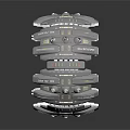 Futuristic Circular Mechanical Device With Intricate Metallic Components And Detailed Panels