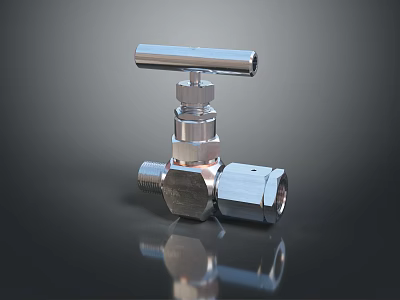 Sleek Silver Metallic Lighting Combination With Smooth Reflective Surface And Handle Design 3d model