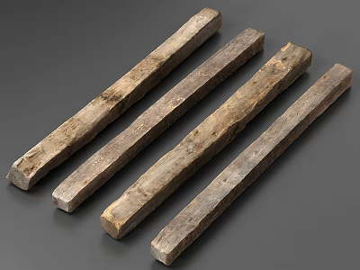 Durable Stone Wood Long Strips with Natural Texture for Decorative and Building Applications 3d model
