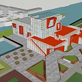 Modern Exhibition Hall Architecture 3d model