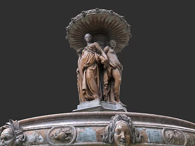 Urban Architecture Complex With Classical Sculptural Figures And Ornate Carvings 3d model
