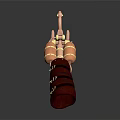 Character S Biological Mechanical Claw Glove With Red Copper Golden Accents And Black Stripes