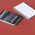 Modern book notebook daily necessities 3d model