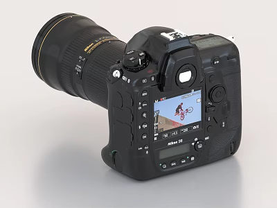 High Performance Digital SLR Camera With Telephoto Lens 3d model