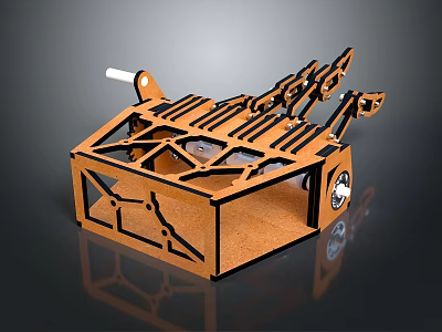 Effective Brown Metal Mousetrap Design With Sturdy Structure For Catching Mice 3d model