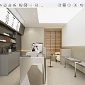 Modern Café Interior Design With Black Counter Coffee Machine Wooden Shelves And Bench Seats