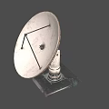 White Parabolic Satellite Dish Communication Equipment With Stable Base Mount And Signal Reception