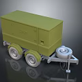 Green Utility Trailer With Two Wheels Cargo Box Design And Hitch Mechanism