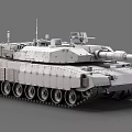 Powerful Military Tank Design With Heavy Armor Long Barrel And Tracked Wheels Structure