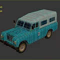 Vintage Turquoise Off Road Vehicle With Gray Roof And Classic Design