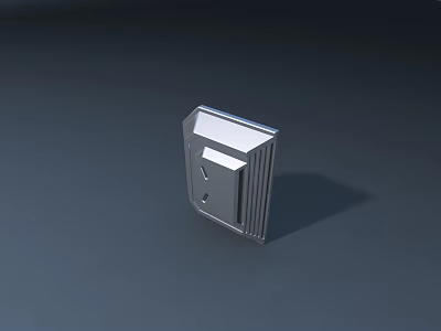 Public Facility Gray Metal Panel Structure With White Surface And Grooved Design 3d model