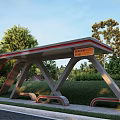 modern bus platform 3d model