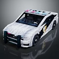 Pixel Art Car With Blocky Design Colorful Roof White Body And Black Wheels