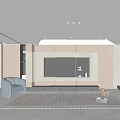 TV background modeling wall 3d model