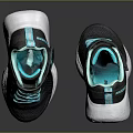 Black Mesh Sneakers With Turquoise Laces And White Sole For Casual Wear