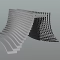 Grey Geometric Modular Garden Landscape Structure With Layered Staircase Design
