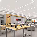 Huawei Authorized Digital Store Interior With Mobile Phones On Wooden Display Tables And Bright Lighting