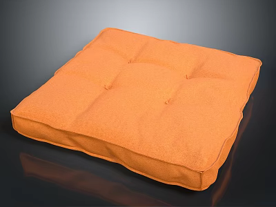 Cozy Orange Square Furniture Cushion With Soft Padded Design For Comfortable Seating 3d model