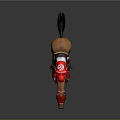 Game Movie Character Jockey Riding Brown Horse With Red Outfit Helmet And Number 1 Saddle