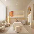 Modern Beauty Salon Interior Design With Treatment Table Soft Lighting And Green Plants