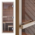 Modern Swing Door Design With Glass Panel And Metal Hinges For Interior Use