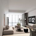 Modern Minimalist Open Plan Living And Dining Room With Soft Neutral Tone Comfortable Interior Design