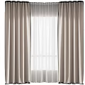 Modern Beige Curtains With White Sheer Layer For Soft Natural Light