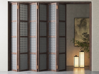 New Chinese Folding Door 3d model