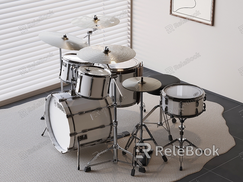 modern drum set musical instrument entertainment equipment model