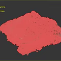 Detailed 3D Terrain Model Featuring Mountain Slopes Green Vegetation And Trail