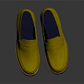 Stylish Yellow Leather Loafers Slip On Style For Comfortable Casual Wear