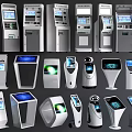 Commercial Equipment Various Modern Self Service Kiosks With Interactive Touchscreen Displays