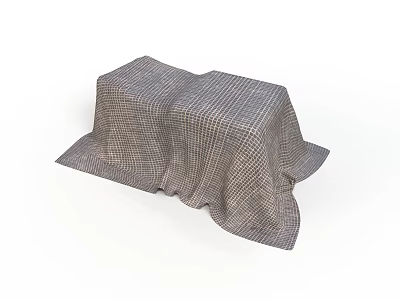 Elegant Checkered Linen Tablecloth For Home Dining Table Soft Fabric 3d model