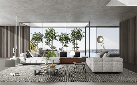 Modern Minotti living room 3d model