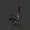 Ergonomic Black Red Leather Gaming Chair Furniture With High Backrest And Swivel Base