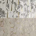 Various Decorative Tile Designs With Geometric Patterns Marble And Gold Accents 3d model