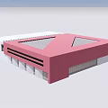Modern Architecture Design With Pink Exterior Triangular Roof And White Sections 3d model