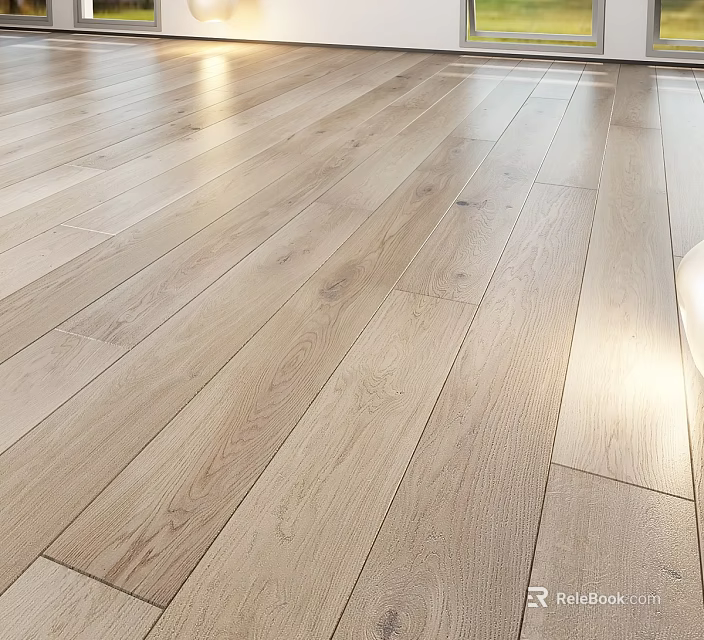 Natural Grain Wooden Flooring With Light Tone And Glossy Finish For Interior Design 3d model 